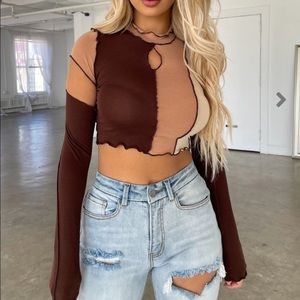 Cropped Long Sleeve Top